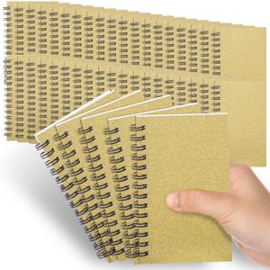Jutom 54 Pcs Small Spiral Notebooks Memo Pads 3x5 Bulk Small Pocket Notebooks Mini Notepads with Lined Pages Mini Journals for Office School Work Supplies, 120 Pages (Gold)