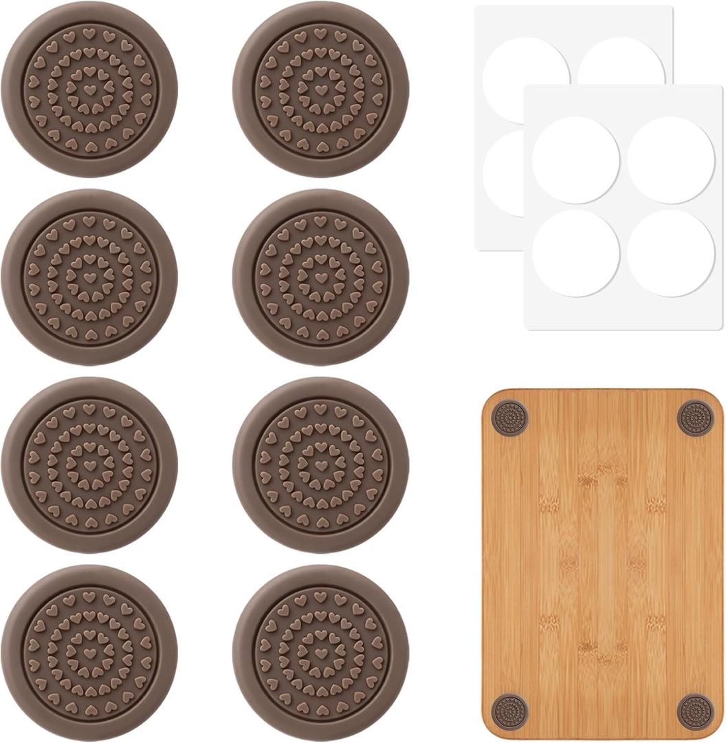 8 Pcs Anti Slip Cutting Board Pads, Self-Adhesive Silicone Feet, Waterproof, Shock-Absorbent, Noise Reducing for Cutting Board
