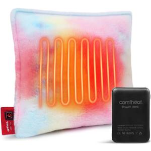 Heated Pillow for Lumbar Support, Rechargeable Heating Back Pillow for Office Chair, 3 Heat Settings, Improve Sitting Posture, Back Pain Relief, with Washable Cover, 11.8 x 11.8