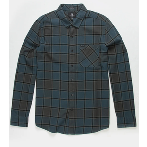 Volcom Men's Heavy Twills Long Sleeve Flannel Dark Slate, XXL
