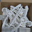 HGYZE Baby Hangers for Closet 50pcs, White Kids Clothes Hanger Plastic, 11-14" Adjustable Bulk Perchas for Newborn, Non-Slip Children Outfit Bear Hanger for Girl Boy Toddler Infant Nursery Clothing