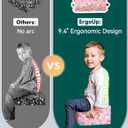 Babelio Ergo-Designed Booster Seat for Kitchen Chair, Promote Proper Upright Posture, Toddler Booster Seat for Dining Table, Removable & Washable Cover, Suitable for 18 Months to 5 Years, Pink Unicorn