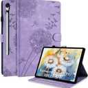 Tablet Cover for S10 Lite / S10 FE / S9 FE Tablet case, Dandelion Design with Kickstand for Pencil Holder, Magnetic Closure and Precise Cutouts, Compatible with Samsung S10 Lite Case Purple