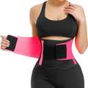 VENUZOR Waist Trainer Belt for Women - Waist Cincher Trimmer - Slimming Body Shaper Belt - Sport Girdle Belt (UP Graded)(FL Pink,L)