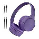 Belkin SoundForm Mini - Wireless Bluetooth Headphones for Kids with 30H Battery Life, 85dB Safe Volume Limit, Built-in Microphone - Kids On-Ear Earphones for iPhone, iPad, & More - Purple