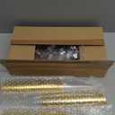 FOCUSLINE 100 Pack Plastic Champagne Flutes, 4.5 Oz Gold Rim Plastic Champagne Glasses, Disposable Clear Toasting Glasses Recyclable Champagne Cups for Wedding Party