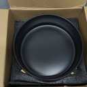 Black Raised/Elevated Ceramic Dog Bowl for Medium Large Sized Breeds, Large Dog Food Water Bowl with Stand, 8 in Non Slip Heavy Weighted 1800ml/ 7.6 Cups/60 OZ