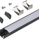 Armacost Lighting Surface Mount LED Tape Light Mounting Channel 5-Pack - Black, 960056