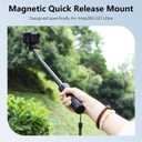 AMAZEAR Magnetic Quick-Release Adapter Mount for Insta360 GO Ultra Accessories, Insta 360 GO Ultra Aluminum Base Metal Bracket with 1/4" Thread for Tripod, Selfie Stick, Handle Grip, Black