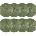 COTTON CRAFT Glitz Beaded Coasters - Set of 8 Handmade Bar Drink Tabletop Protection Coasters - Halloween Harvest Autumn Fall Thanksgiving Holiday Christmas Xmas Party - 4 inches Round 