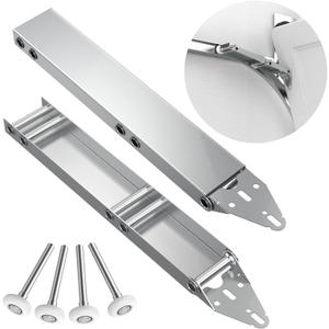 1 Pair Garage Door Quick Turn Top Fixture Brackets with 4 Nylon Rollers, Heavy-Duty Steel Hardware for Low Headroom Garages, Improved Reinforced Packaging, Rust-Resistant & Ultra-Quiet Operation
