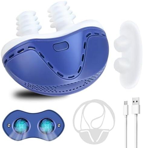 Anti Snoring Devices, Double Vortex Anti Snoring Device, Snoring Solution, Adjustable Wind Speed, Suitable for All Nose Shapes, Stop Snoring Suitable for Men and Women, Blue-GHS SA7