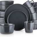 Stone Lain 32 Piece Stoneware Dinnerware Set, Service for 8, Gray Matte