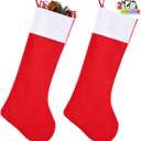 JOYIN 2 PCS 38 Jumbo Felt Christmas Stockings Party Decoration, Giant Christmas Large Stocking for Party Decorations Xmas Holiday Tree Decor