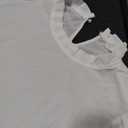 Women's Elegant Short Sleeve Mock Neck Workwear White Blouse Top – Size XL