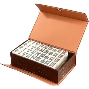 Toyvian 20mm Mini Chinese Mahjong Board Game Set with Storage Box - Beginners Professional Mahjong Game Set Classic Mahjong for Travel or Party