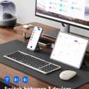 Foldable Keyboard and Mouse, Samsers Folding Bluetooth Keyboard Combo, 2.4G + BT5.0 x 2, Full-Size Portable Travel Keyboard & Rechargeable Wireless Mouse for Windows Android iOS Mac OS, Starlight