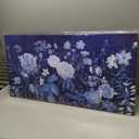 Large Flowers Wall Art for Living Room Decor Framed Art Floral Canvas Pictures Vintage Blossom Artwork Navy Blue Botanical Wildflower Canvas Prints for Bedroom Home Office Wall Decor 20" X 40"