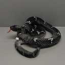 Snake Plush, Stuffed Snake Animal, 80in Large Toy Snakes for Kids, Giant Stuffed Animals Snake, Lifelike Plush Snake for Birthday Gift Party Prank Prop (Black) (71in)