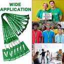 Colarr 25 Pack Volunteer Lanyard with PVC Plastic Card Pass Volunteer Identification ID Badges Bulk Breakaway Lanyard for Activity, Fundraising, Church, School, Events(Green)