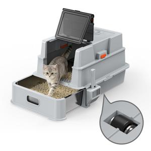XXXL Stainless Steel Litter Box with Lid,Extra Large Litter Box Enclosure