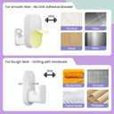 TKZTKZ No Drill Curtain Rod Brackets:Self Adhesive Curtain Rod Holders for Rod 5/8" No Screw,Curtain Rod Bracket No Drilling Heavy Duty,No Damage Stick on Curtain Rod Hooks Hangers No Nail,White,4Pack