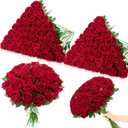 80 Pcs Roses Artificial Flowers, Silk Crimson Burgundy Artificial Flowers Petals Long Stem Roses for Wedding Bouquet Home Party Decor