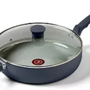 T-Fal Refresh Ceramic Nonstick Saute Pan with Lid 5 Qt, Made without PFOA and PTFE, Oven and Broiler Safe up to 350°F Cookware, Frying Pan, Stay-Cool Handle, Skillet Pots and Pans, Blue