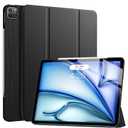 Soke Case for iPad Air 13 Inch (M3/M2) 2025/2024,iPad Pro 12.9 2022 2021(6th 5th Generation) - [Slim Trifold Stand + Auto Wake/Sleep],Protective Hard PC Back Cover (Black)