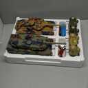 1/24 RC Battle Tank Set, Remote Control Russian T90 and German Leopard II Tank Model That Shoots for Kids and Adults, 2.4Ghz Army Toy for Boys 6+ Year Old with Smoke, Sound Effects and Lights