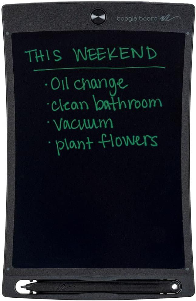 Boogie Board Jot Reusable Writing Tablet 8.5" LCD Screen Instant Erase Stylus Pen Magnets Kickstand - Writing Drawing Digital Notetaking Gray