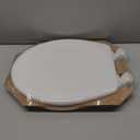 Mayfair Linden Slow Close Toilet Seat, Non Slip Heavy Duty Wood, Easy Install, Round, White