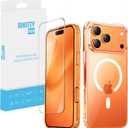 for iPhone 17 Pro Max Crystal Clear Magnetic iPhone Case with 9H Tempered Glass Screen Protector, MagSafe Compatible, Anti-Yellowing Shockproof Transparent iPhone Cover & Screen Protector