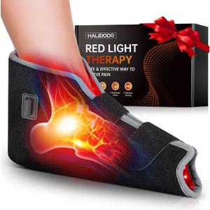 Red Light Therapy for Feet & Ankle, Infrared Light Therapy Foot Wrap with Timer, Comfortable Wearable Red Light Therapy Shoe for Feet Ankle Heel, Up to Foot Size 12.