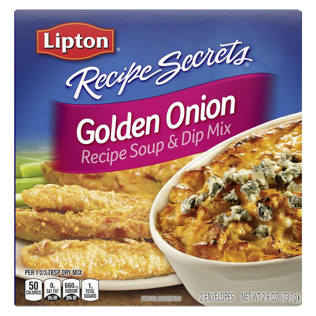 SOUP SECRETS Lipton Recipe Soup and Dip Mix For a Delicious Meal Golden Onion Great With Your Favorite Recipes, Dip or Soup Mix 2.6 oz, Pack of 12
