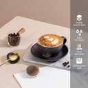 Small Ceramic Spoon Rest 3PCS for Coffee Tea Spoon Kitchen Counter Dining Table Decor, Stable Glaze Sauce Tray Porcelain Utensil Spoon Holder for Stove Top Coffee Bar Easy Clean (Orbicular-2)
