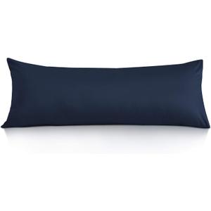 Oubonun 100% Cotton Body Pillowcase - 800 Thread Count/21x54, Moisture Absorbent and Breathable, Premium Hotel Body Pillow Cover for All Seasons, Navy Blue