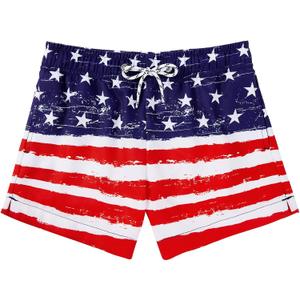 Durio Boys Swim Trunks Quick Drying Toddler Swim Trunks Summer Swim Shorts Boys Bathing Suit Swimwear for Boy Infant (6 Years, Flag)