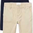 The Children'S Place Girls Chino Shorts (12, Sandy/Tidal 2-pack)