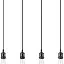 Vintage H Type Track Lighting Head to E26 Heads Direction Adjustable LED Track Lights Fixture Dimmable for Kitchen, Retro Vintage Style, Pack of 4 Black Bulbs Not Included