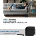 ANNKUT Bed Risers 8 Inch Heavy Duty, Furniture Risers for Bed Desk Table Sofa CouchOversized Bed Lifts Risers, Support up to 5000 Lbs(4 Pack Black)