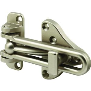 Prime-Line U 11316 Swing Bar Door Guard With High Security Auxiliary Lock, Satin Nickel Finish (Single Pack)