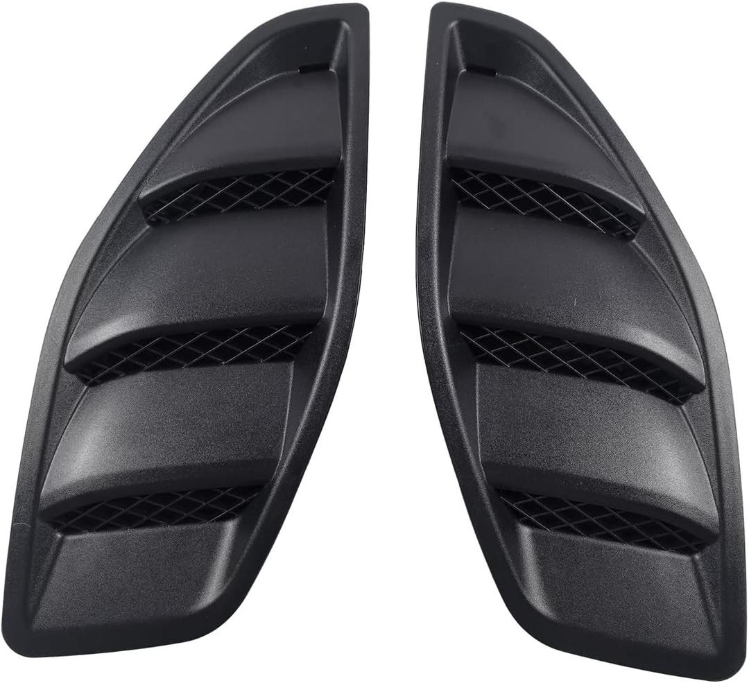 Hood Vent Cover Compatible with 2007-2017 Jeep Wrangler JK 10th Anniversary Engine Inlet Louvers Scoop Air Vent Outlet Trim Cover 68185319ab 68185319aa 68185318ab 68185318aa