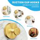 Suction Cup Hooks for Shower, Heavy Duty Towel Hooks for Walls No Damage, Suitable for Hanging Towels, Robes, Coats, Holds 15 lbs-2pack, Brushed Gold
