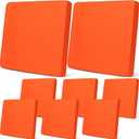 Newwiee 8Pcs Patio Cushion Covers Stretch Outdoor Cushion Cover Replacement for Patio Furniture Sofa Couch Slipcovers, Soft Flexibility Washable Furniture Protector(Waterproof Pure,Orange)