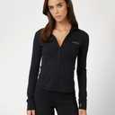 GUESS Women's Eco Gelsey Full Zip Sweatshirt, Jet Black , Size L