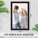 Prudiut 15 Pack 11x17 Black Picture Mats, Frame Mattes for 9x15 Pictures Photo Frame Mat Core Bevel Cut Mat Board Show Kit for Photos, Prints, Artworks