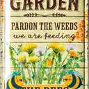 LANOLU Retro Tin Sign Garden - Kein Unkraut, WIR FüTTERN HIER BEES - Garden Signs for Outdoors, Signs for the Garden, Garden Signs, Funny Metal Signs Garden 20 x 30 cm, 2 Pack