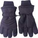 Kids Waterproof Winter Gloves Toddler Snow gloves Ski Gloves For Little Boys Girls (6-8Years, Black 2)