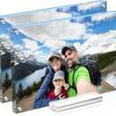 Acrylic Picture Frame 8x10 Inch 2 Pack,Clear Magnetic Photo Frames,Double Side Freestanding Pic Frame for Desktop Display, Certificate Documents Frame for Family,Office,Wedding